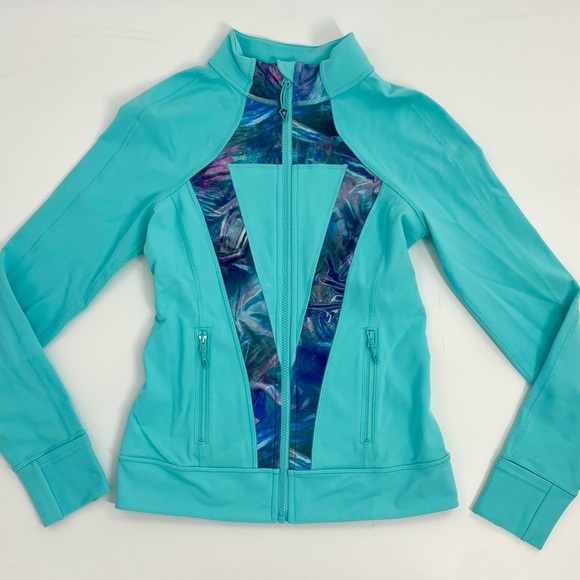 NWOT Ivivva By Lululemon Perfect Your Practice Jacket Blue Full Zip Size 14 XL - Picture 1 of 11